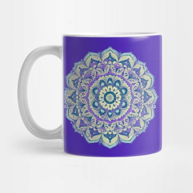 Mandala Pastel Purple Aqua Weathered / Distressed by Pine Hill Goods